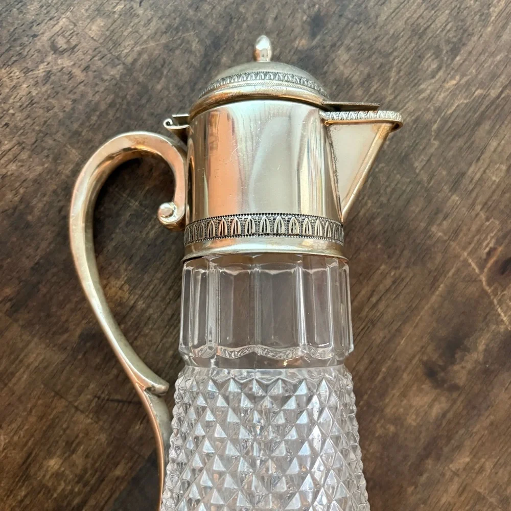 CRYSTAL Deep Cut Vintage Pitcher Claret Jug! Excellent vintage condition!